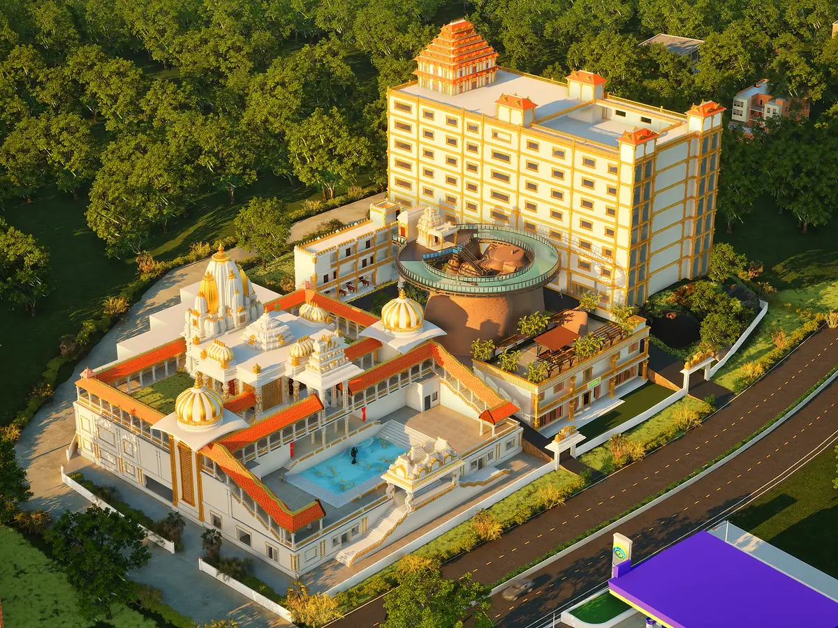 The approved design for the new temple