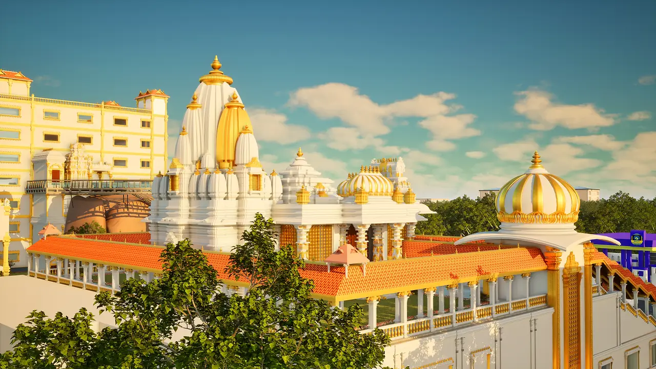 The shikharas and domes